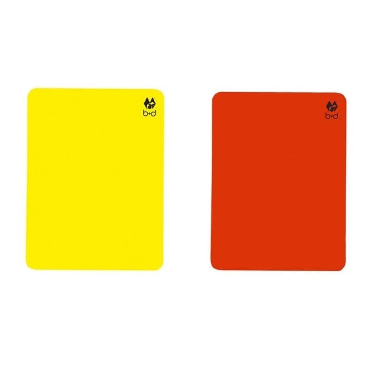 Tarjetas de árbitro de PVC (juego de 2, 1 roja y 1 amarilla